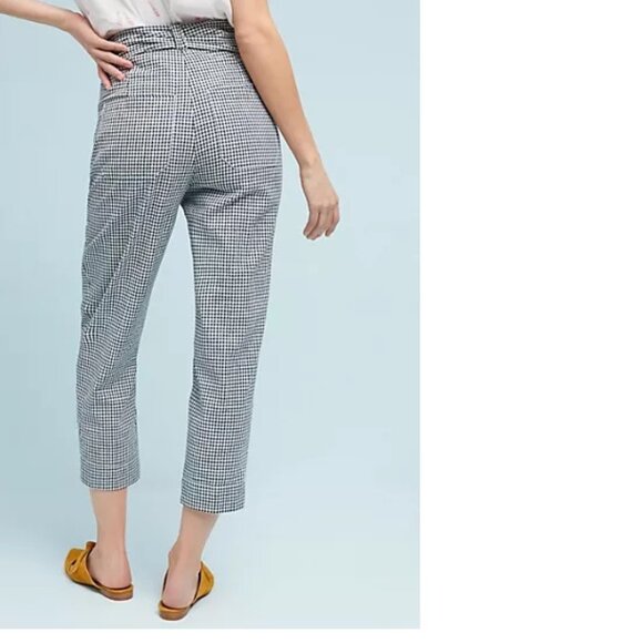 Anthropologie Cartonnier Tie-Waist Gingham Cropped Pants - Picture 2 of 10